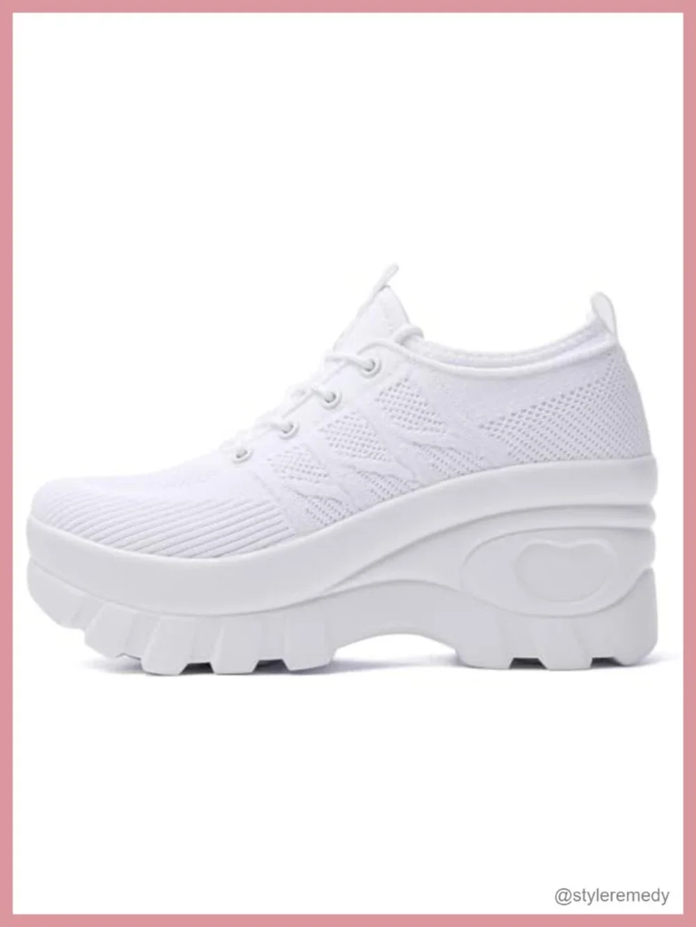 Women's Chunky Platform Orthopedic Wedge Walking Shoes Knitted Breathable Lace